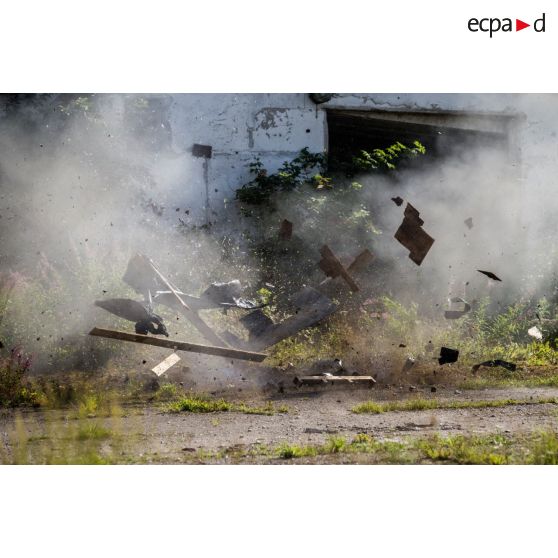 Explosion d'une grenade fumigène sur le camp de Tapa, en Estonie.