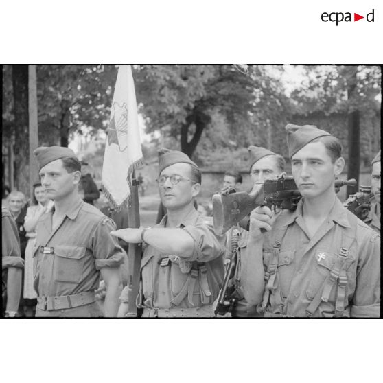 Drapeau d'un groupe de commandos parachutistes.