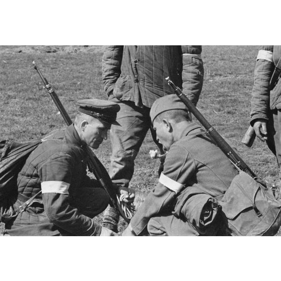 Soldats de l'Armée rouge dans les rangs allemands.