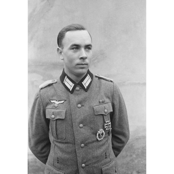 Portait d'un lieutenant (Leutnant) d'une unité d'infanterie allemande.