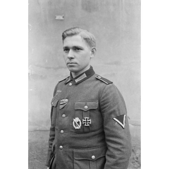 Portrait d'un caporal (Gefreiter) d'une unité d'infanterie allemande.