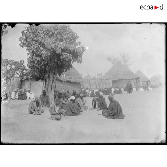 Reï-Bouba. Notables assis à l'entrée du palais du sultan. [légende d'origine]