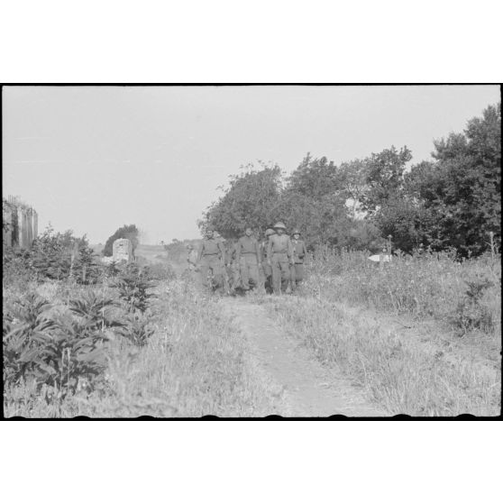 En Italie, sur le front d'Anzio-Nettuno (Latium), des soldats de la 5e division d'infanterie britannique (5th infantry division) capturés par des parachutistes de la 4e division aéroportée allemande (4.Fallschirmjäger-Division).