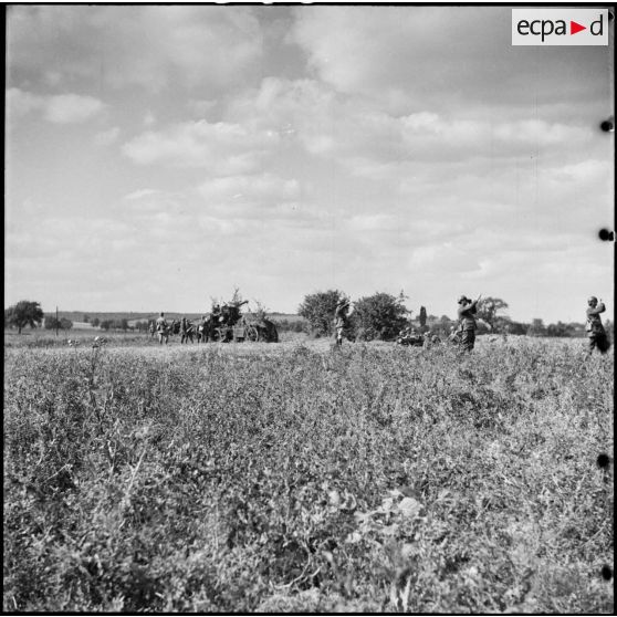 Pièce de DCA en position de tir dans le secteur de la 3e armée.