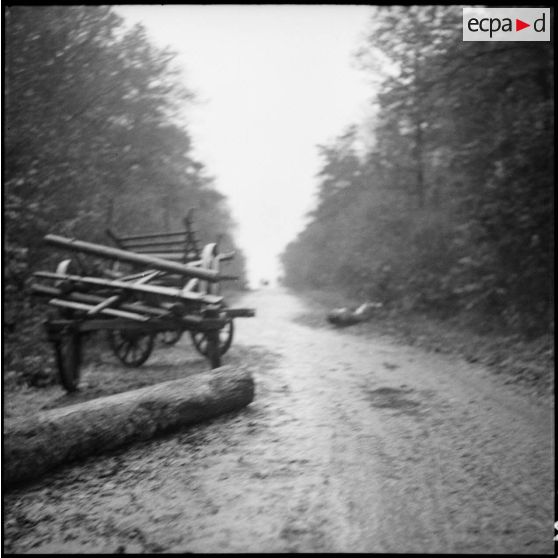 Plan général d'une piste où des obstacles ont été mis en oeuvre dans le cadre d'une mission de freinage.