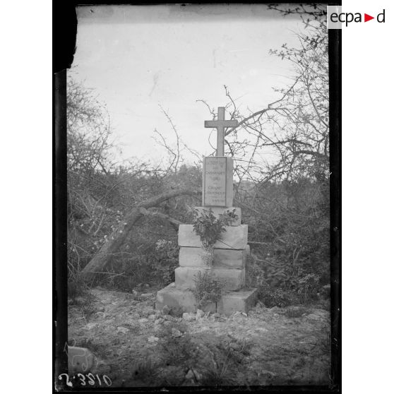 Terny-Sorny (Aisne). Monument commémoratif élevé par le 329e d'infanterie à la mémoire des soldats du régiment tués en mars 1917. [légende d'origine]