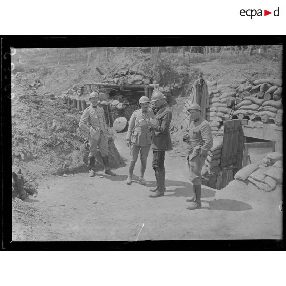 Soupir (Aisne), poste de commandement (PC) du capitaine Duhautoit, commandant le 4e groupe du 82e régiment d'artillerie. [légende d'origine]