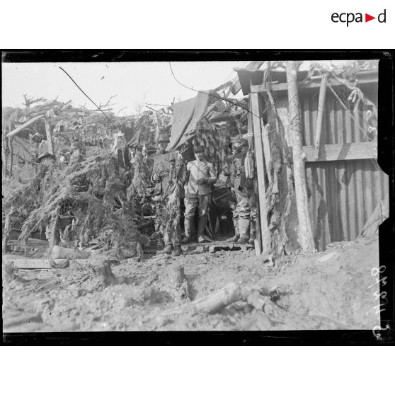 Allemant (Aisne). Batterie américaine camouflée. [légende d'origine]