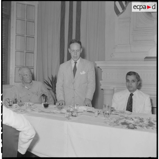 Discours de M. Heath, ambassadeur des Etats-Unis en Indochine, à l'issue du déjeuner offert par la municipalité d'Haïphong en l'honneur de la mission militaire américaine Melby-Erskine.