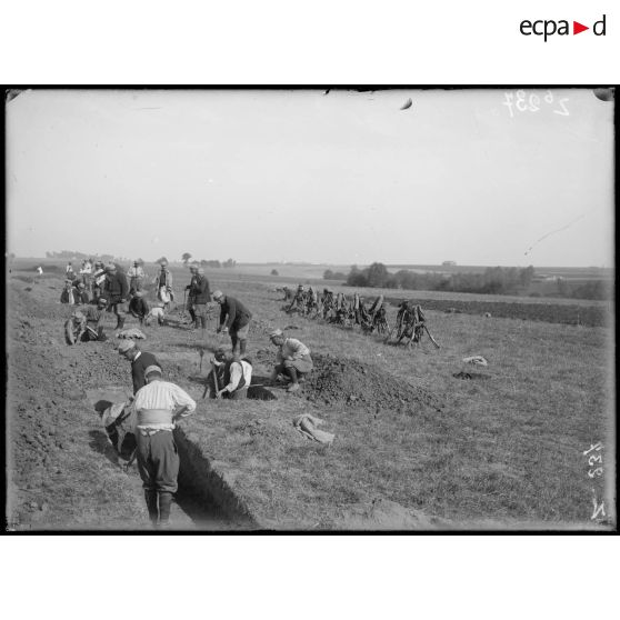 Mortefontaine (Aisne). Progression du travail, vue prise à l'emplacement du n°224. [légende d'origine]