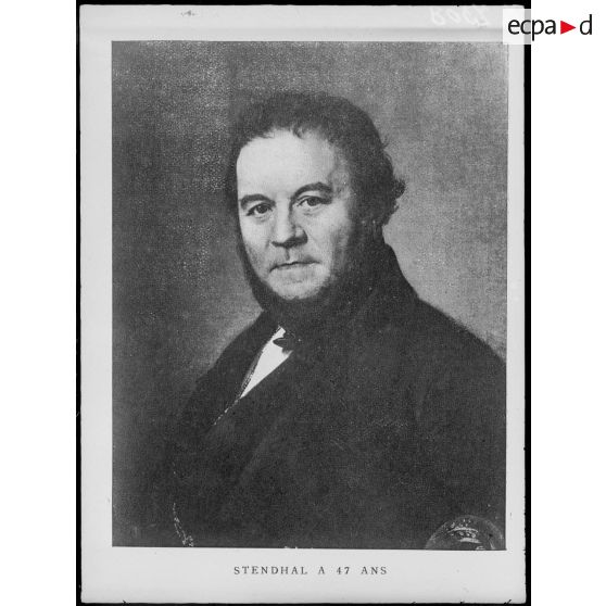 [Reproduction d'un portrait de Stendhal.]