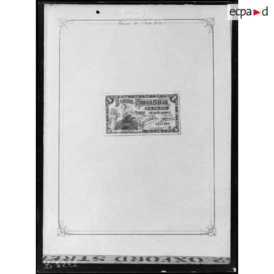 Paris. Musée Leblanc. Banque du Congo belge. Papier monnaie de Belgique. [légende d'origine]