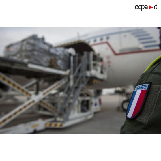 Chargement de fret à bord d'un avion de ligne Airbus A310-300 sur l'aéroport de Roissy-Charles-de-Gaulle.