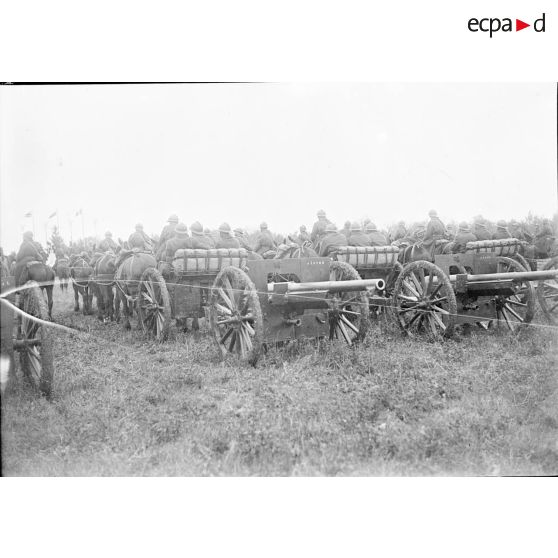 Plan général des troupes polonaises alignées lors de la cérémonie militaire, les soldats sont photographiés de dos