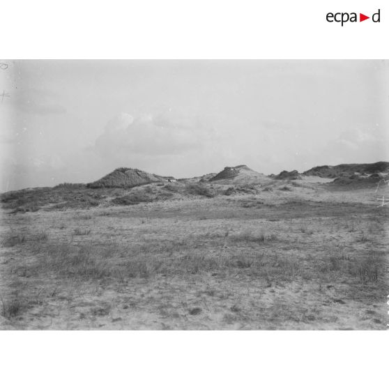 Bray-Dunes (Belgique). Défenses dans les dunes. [légende d'origine]