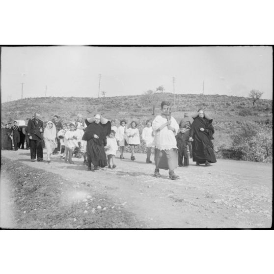 Obsèques d'un marin italien sur l'île de Leros (Grèce).