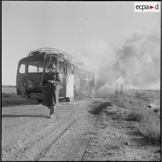 Incendie d'un autocar.