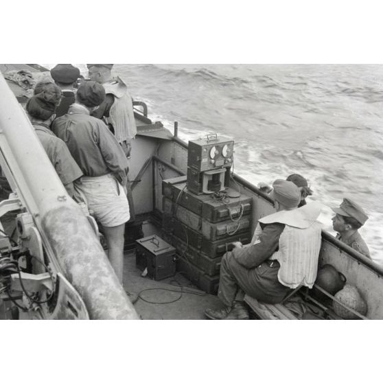 Peu après l'opération Taifun, sur le pont d'un Raumboot de la Kriegsmarine, en direction de Samos.