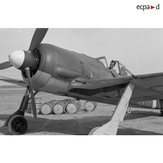 Un chasseur Focke-Wulf Fw-190 du Jagdgeschwader 2 Richthofen en Tunisie.