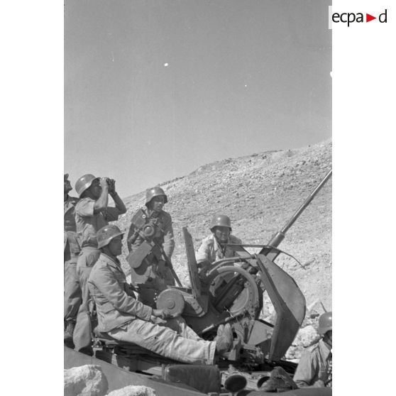 Un canon de 2 cm Flak.38 installé sur une voiture Horch Kfz.18 de la Luftwaffe.