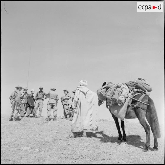 Le PC du capitaine Robert Froment se déplace dans le djebel Zouarha.