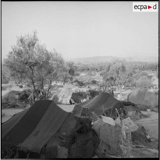 Vue d'un campement de nomades sous les murs de Tlemcen.