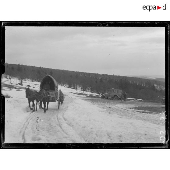 Le Tanet. La route sous la neige. [légende d'origine]