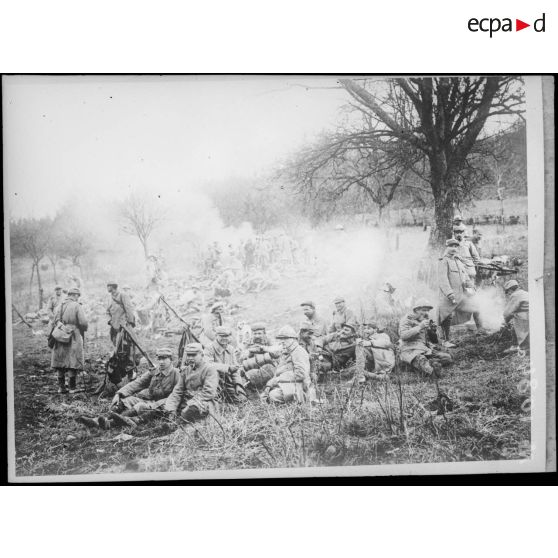 Cantonnement de soldats près de Nieuport. [légende d'origine]