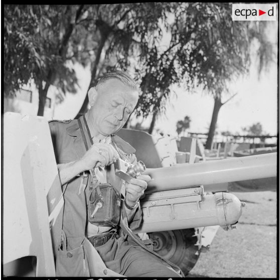 Guy Touchard, journaliste à l'AFP, au camp de presse à Port-Fouad.