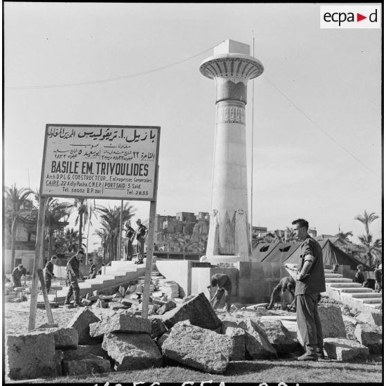 Le cantonnement du détachement norvégien de l'ONU à Port-Saïd.