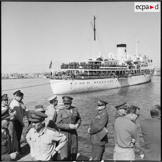 L'arrivée d'éléments du bataillon yougoslave de l'ONU à Port-Saïd.