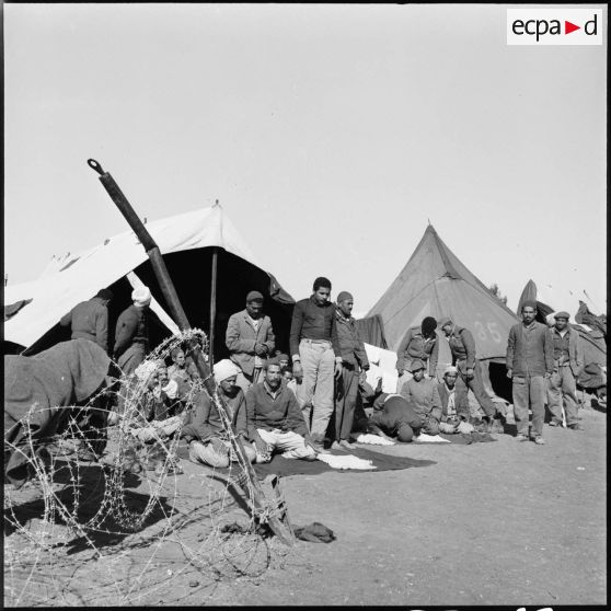 Camp de transit de prisonniers égyptiens en Israël.