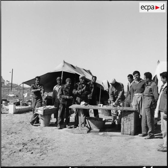 Camp de transit de prisonniers égyptiens en Israël.