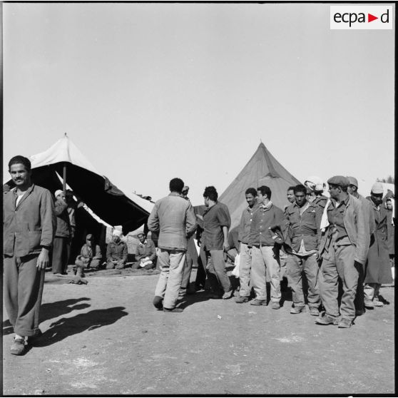 Camp de transit de prisonniers égyptiens en Israël.