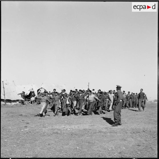 Camp de transit de prisonniers égyptiens en Israël.