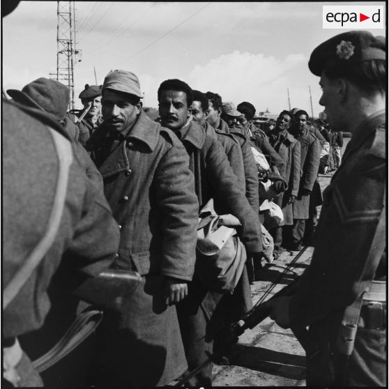 La remise de prisonniers égyptiens aux forces de police de l'ONU à Port-Saïd.