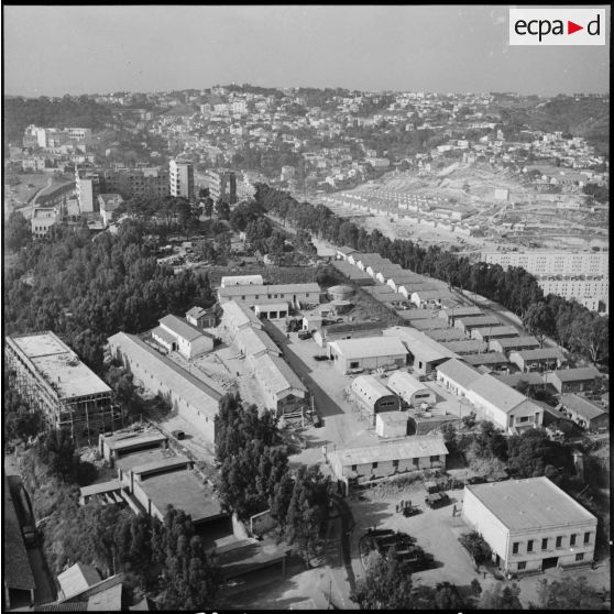 Vue aérienne de l'arrivée de la flotte de Méditerranée à Alger.