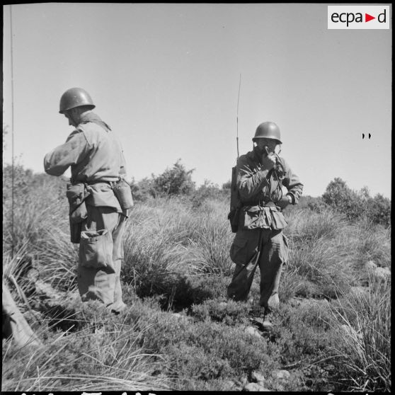 Opérateurs radio dans le djebel algérien.