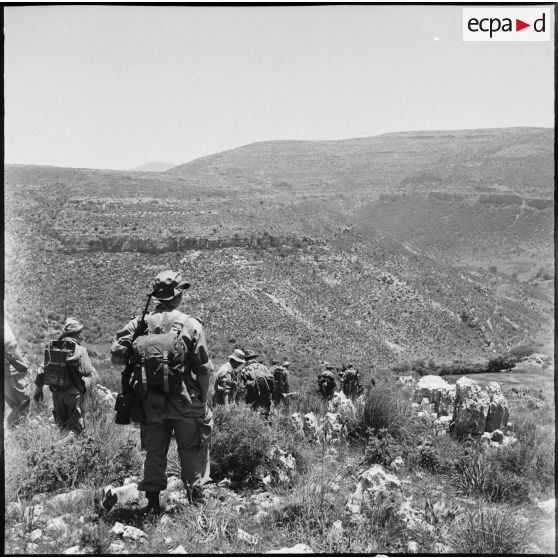 Djebel Nador. Opération de contrôle de la demi-brigade des fusiliers marins (DBFM).