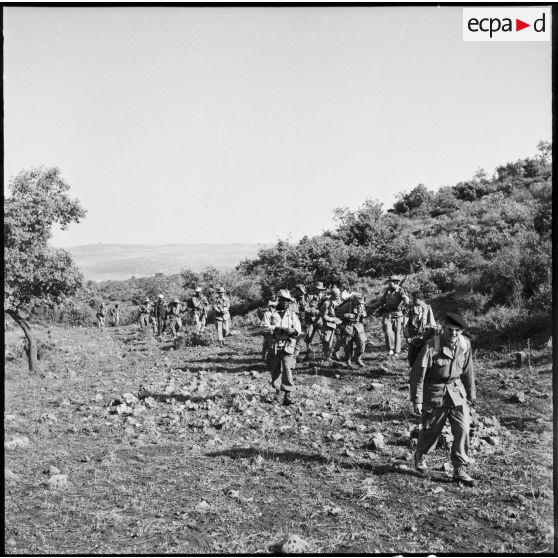 Djebel Nador. Opération de contrôle de la demi-brigade des fusiliers marins (DBFM).