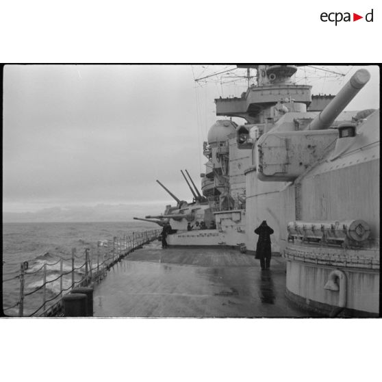 Les tourelles d'artillerie du Scharnhorst.