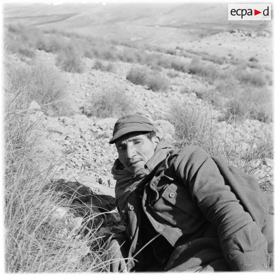 Portrait d'un homme algérien dans le djebel Tarf.