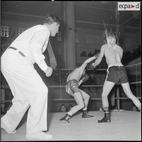 Combat de boxe entre Berthelon et Pigeon.