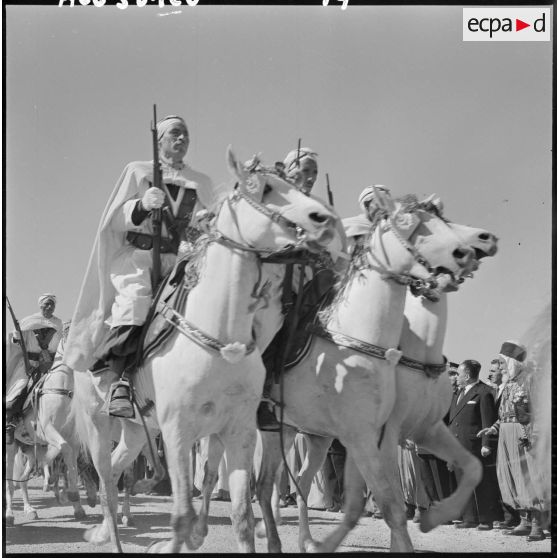 Un imposant défilé de cavaliers achève la cérémonie militaire.