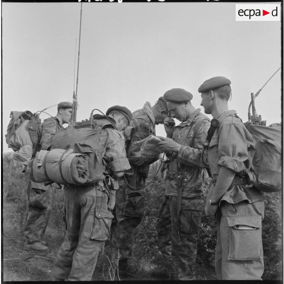 Un groupe attend l'ordre de fouiller le terrain.