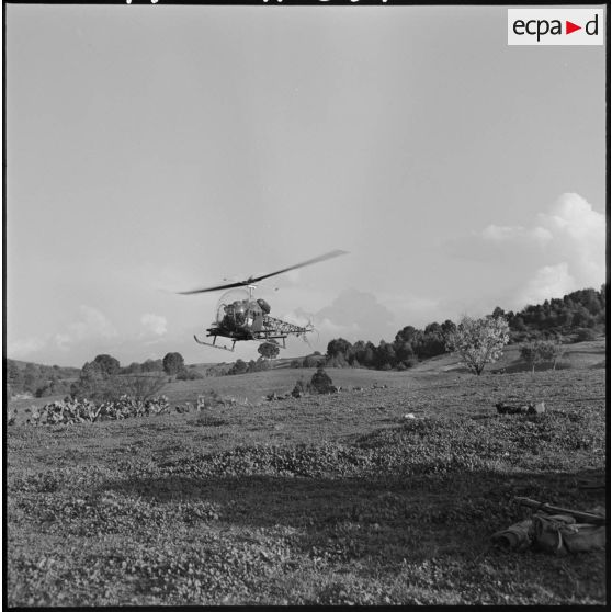 Opération Saïda n°1. Un hélicoptère Bell 47 G.