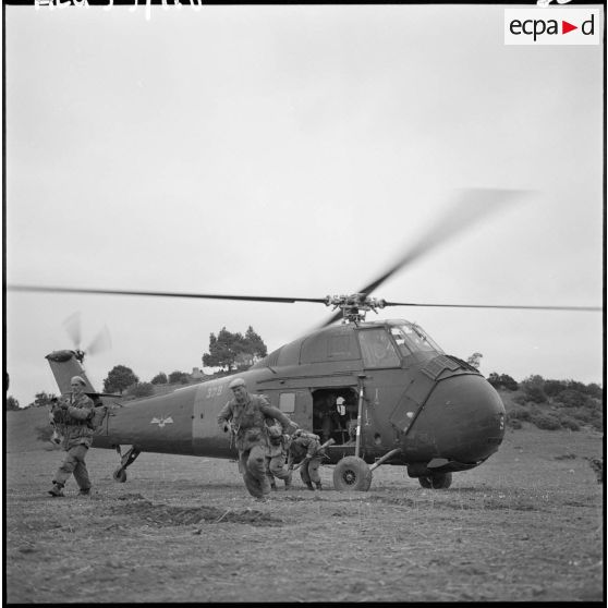 Opération Iris. Arrivée au sol de la 13ème division blindée de la légion étrangère (DBLE) héliportée.