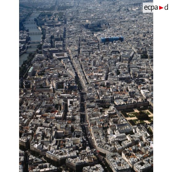 Paris 4e. Vue générale du quartier du Marais.