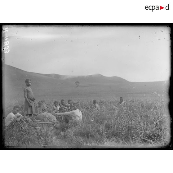 Lac de l'Eboga. Aspect de la cuvette du cratère. [légende d'origine]