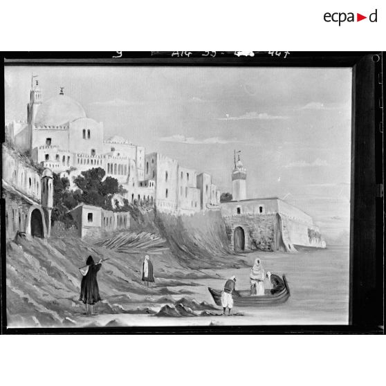 Le vieil Alger : peinture exposée au musée Franchet d'Espèrey.